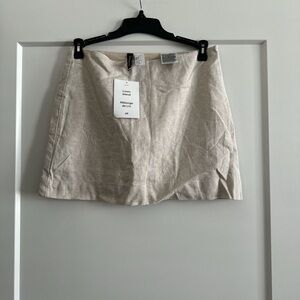 Elegant Cream Linen blend Skirt